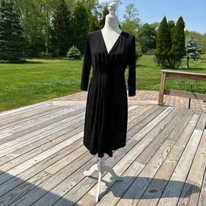 Motherhood Maternity, 3/4 sleeve, V-neck, Black Dress, Size L